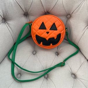 🧡 ASOS Jack-o-Lantern Pumpkin Face Halloween Crossbody Shoulder Adjustable Bag